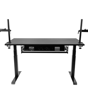 Wavebone Starship Black | Height Adjustable Studio Desk | Standing Workstation with Keyboard Tray
