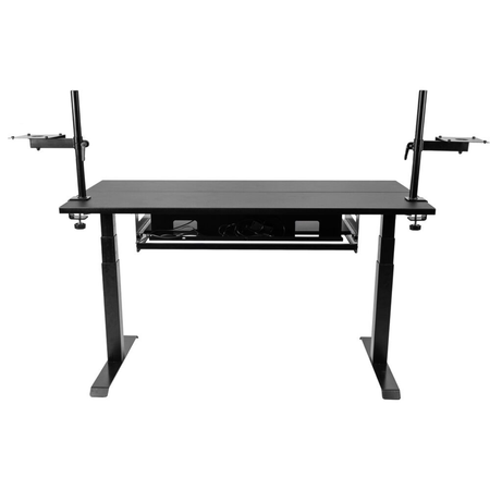 Wavebone Starship Black | Height Adjustable Studio Desk | Standing Workstation with Keyboard Tray
