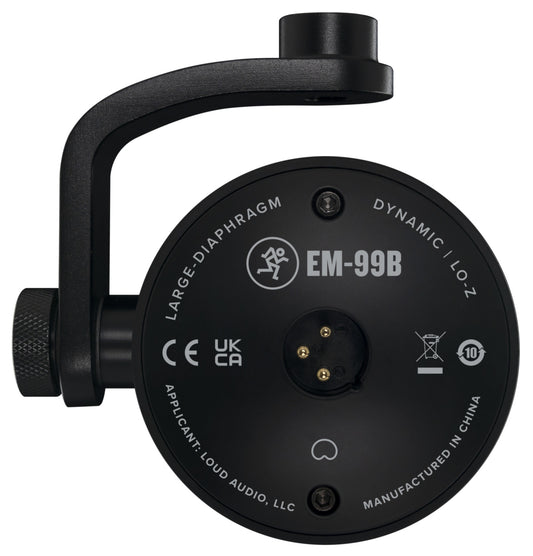 Mackie EM-99B | Dynamic Cardioid Broadcast Mic | XLR Output & Desktop Stand