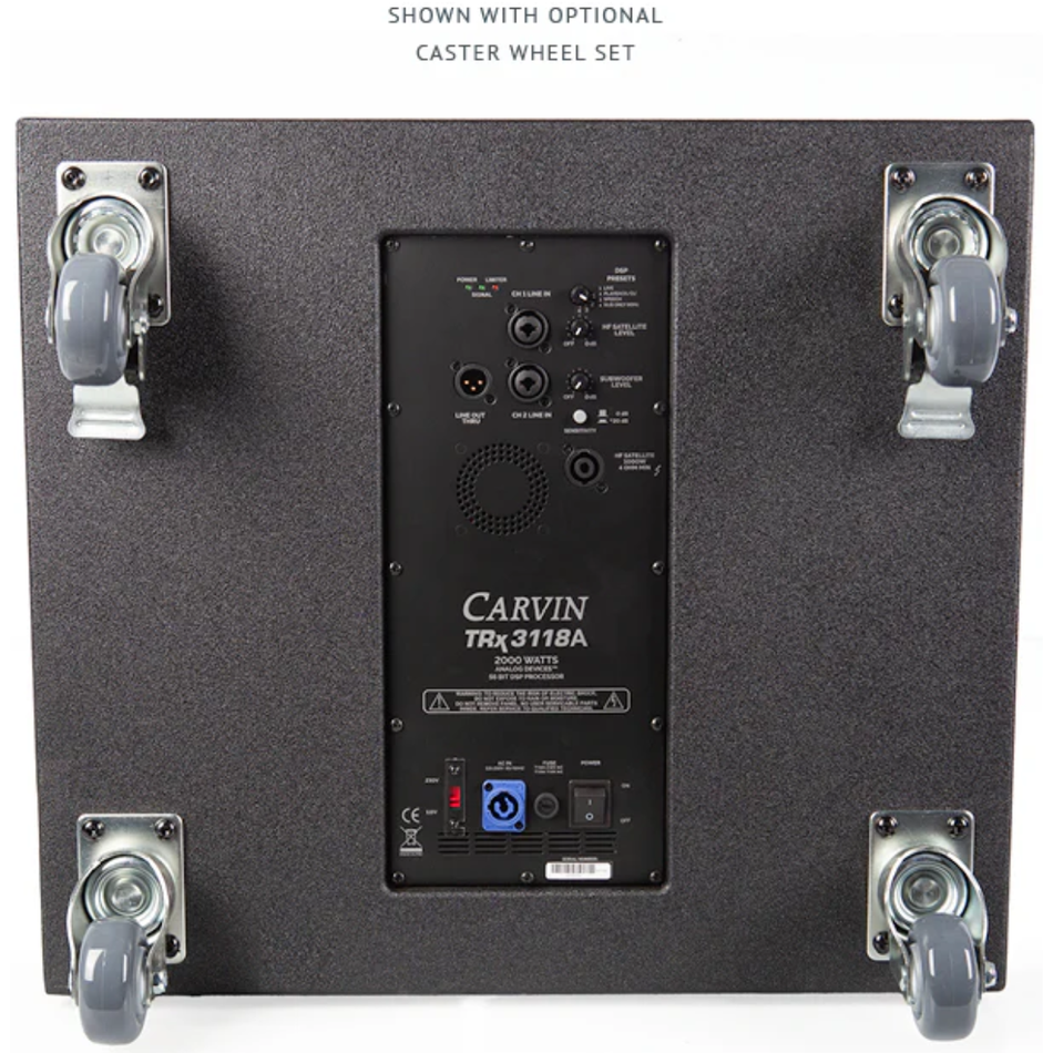 Carvin Audio CASTERTRX | 3in Caster Wheel Set | For TRx3118A Subwoofer