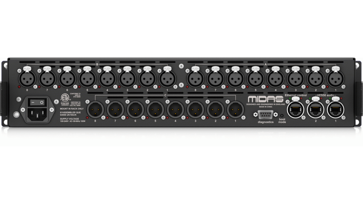 Midas MDS-DL153 | 16x8 Digital Stage Box | 48/96kHz Operation with Remote CAT5 Control