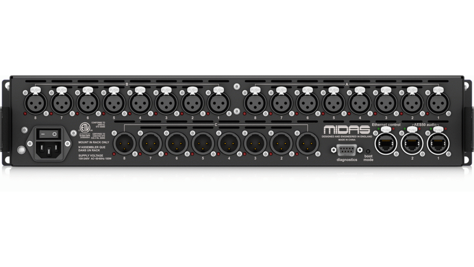 Midas MDS-DL153 | 16x8 Digital Stage Box | 48/96kHz Operation with Remote CAT5 Control