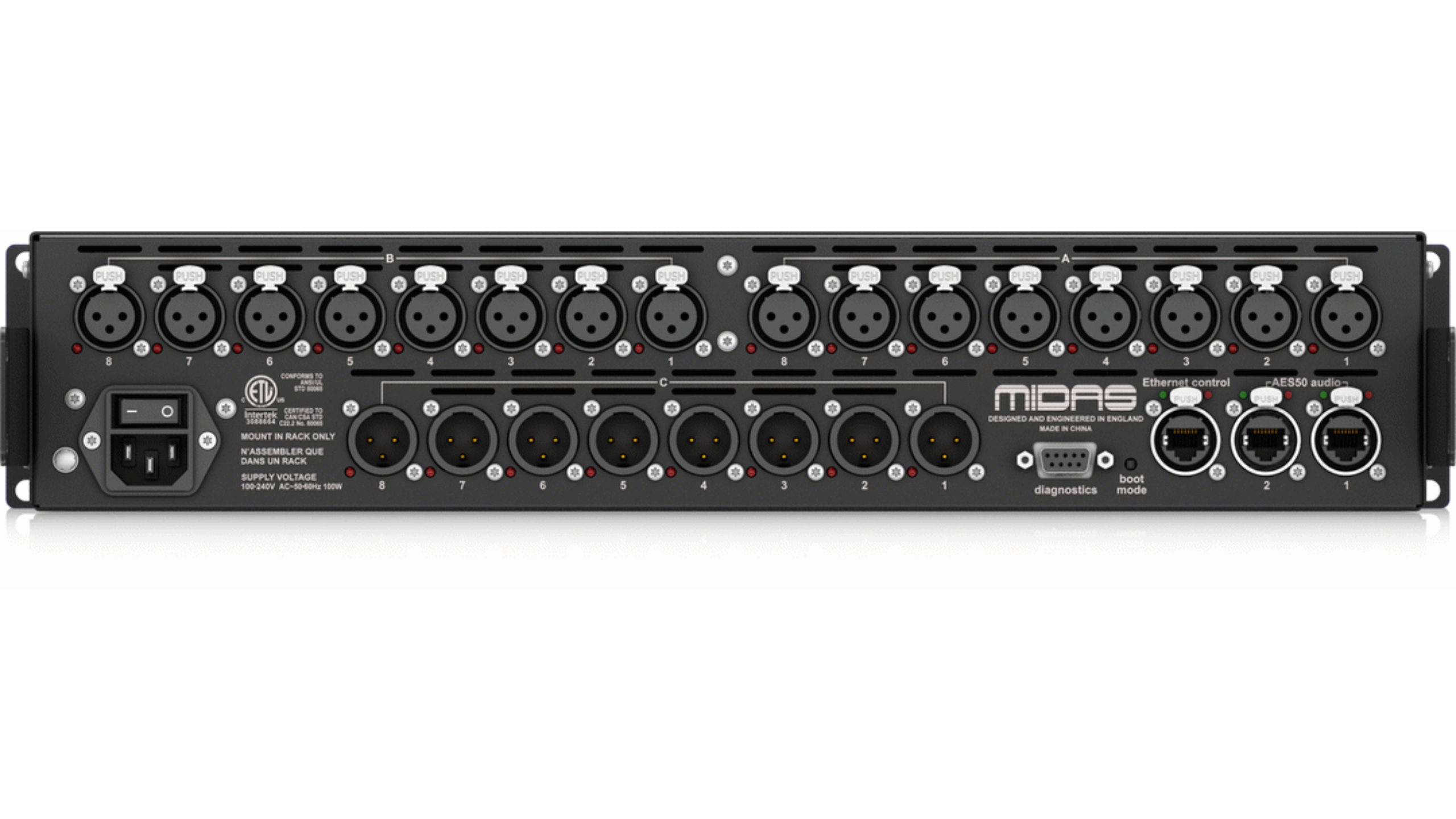 Midas MDS-DL153 | 16x8 Digital Stage Box | 48/96kHz Operation with Remote CAT5 Control