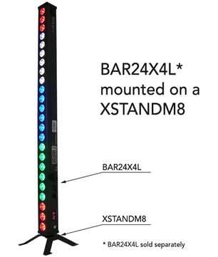Event Lighting XSTANDM8 | Steel Floor Stand for Lighting Bars | Compact M8 Mount Base