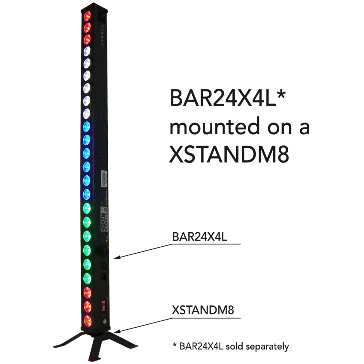 Event Lighting XSTANDM8 | Steel Floor Stand for Lighting Bars | Compact M8 Mount Base