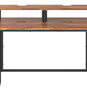 Wavebone Star Rover Studio Desk Wood | Two-Tier Studio Workstation | 6U Rack Space for 49 to 61 Key Keyboards