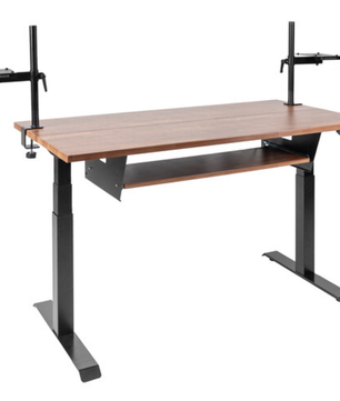 Wavebone Starship Wood | Height Adjustable Studio Desk | Standing Workstation with Keyboard Tray