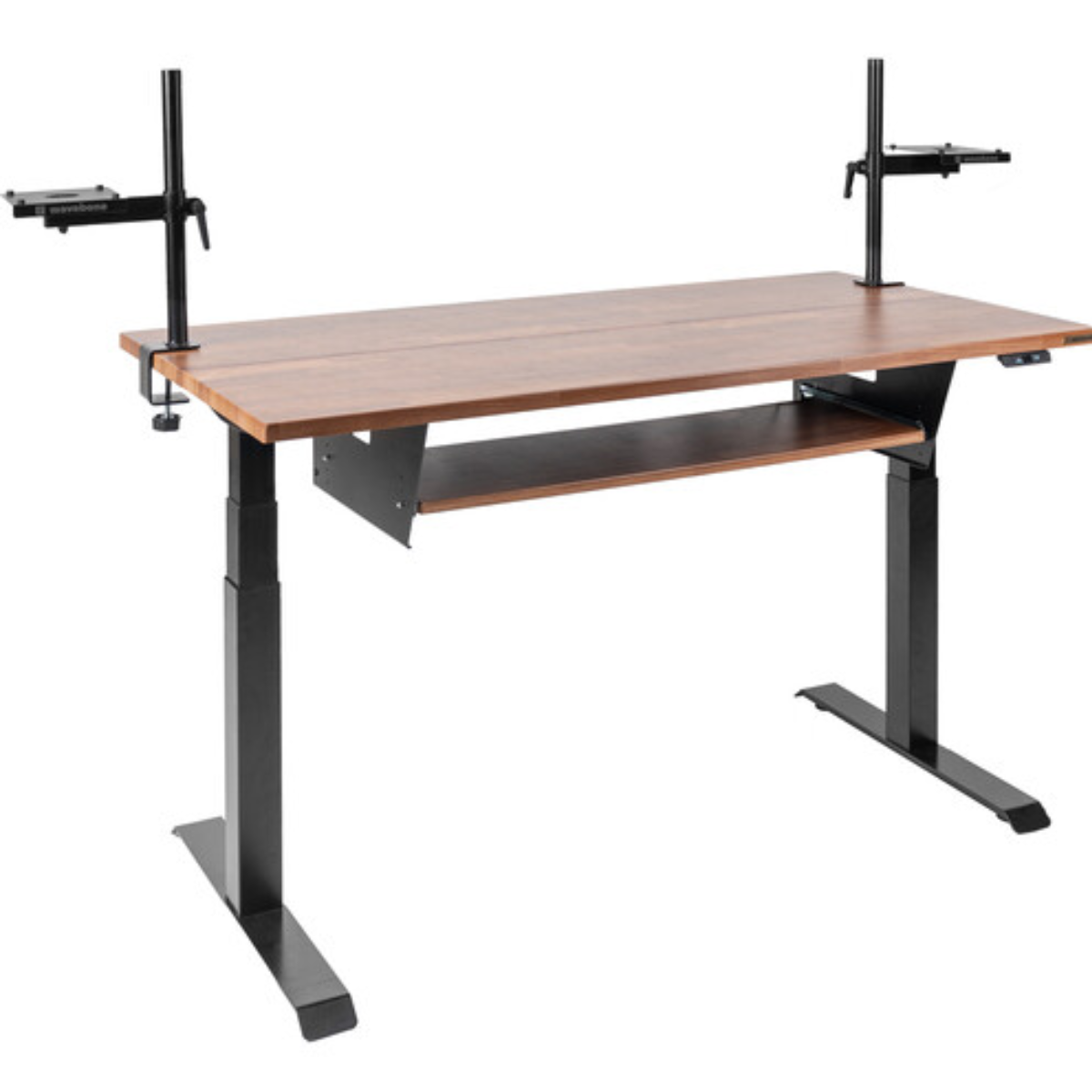 Wavebone Starship Wood | Height Adjustable Studio Desk | Standing Workstation with Keyboard Tray