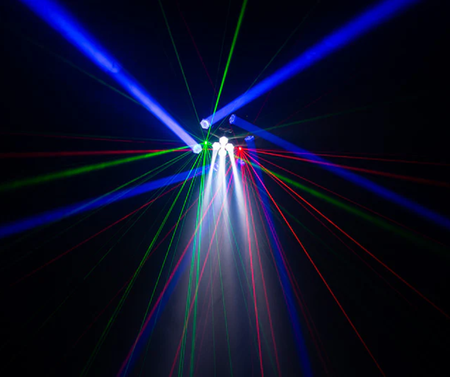 Eliminator CenterDroid | RGBW LED + Laser Centerpiece | Rotating Lens & Tilting Arms