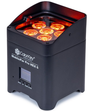 ColorKey MobilePar Pro Hex 6 | Wireless Battery Uplight | 6x12W RGBAW-UV LEDs with 20hr Runtime