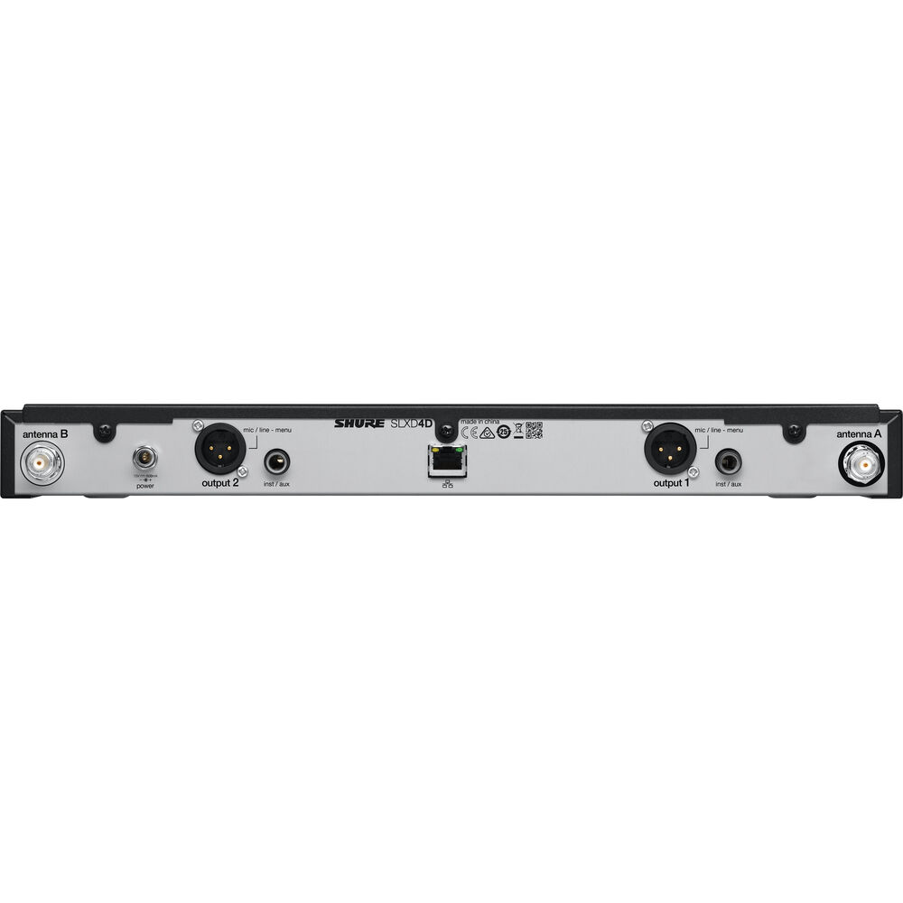Shure SLXD24D/SM58 J52 | 558-602 MHz, Dual SM58 Handheld Wireless Mics | 24-Bit Digital Audio with 330' Range
