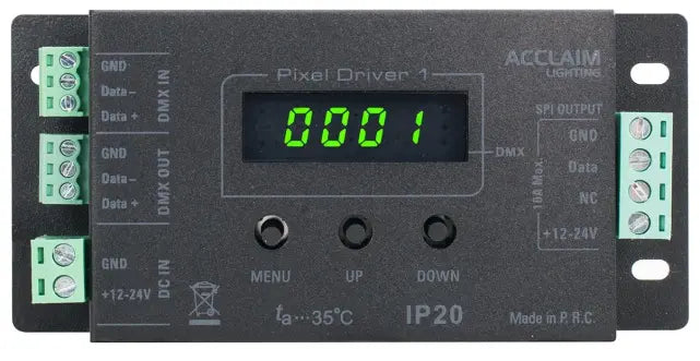 Acclaim PIX001 | Pixel Driver for 12–24VDC LED Loads | 5A Output with