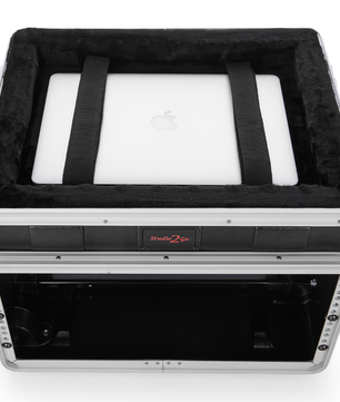 Gator GRC-STUDIO4GO-W | 4U Rack Case with Laptop Compartment | ATA Molded Case with Wheels