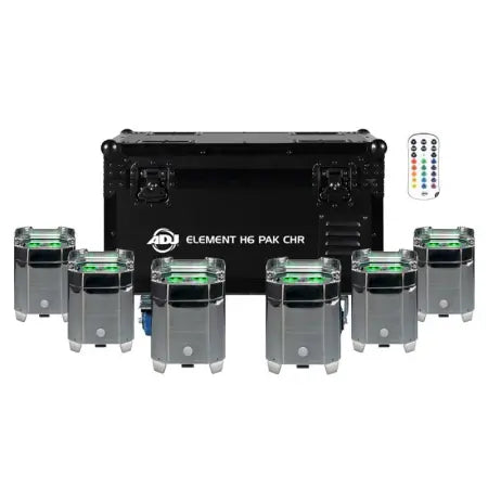 American DJ Element H6 Pak Chr | Battery-Powered Chrome Uplighting System
