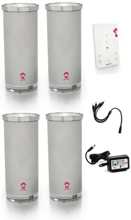 Ape Labs Can 2+ Set of 4 Creme | IP65 15W RGBaW Battery Effect Light, Uplight