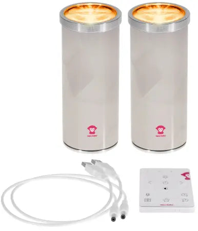 Ape Labs Can 2+ Set of 2 Creme | IP65 15W RGBaW Battery Effect Light, Uplight
