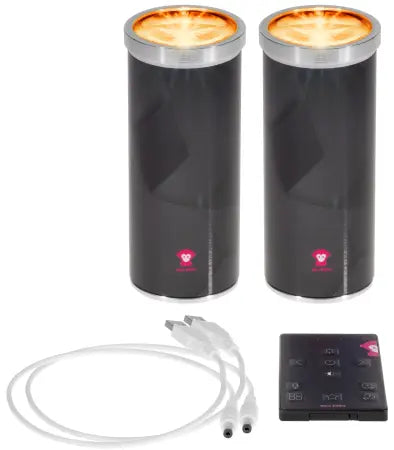 Ape Labs Can 2+ Set of 2 Grey | IP65 15W RGBaW Battery Effect Light, Uplight
