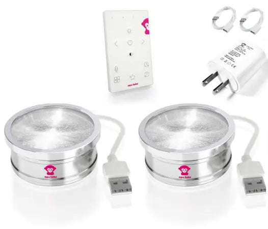 Ape Labs Coin 2+ Set of 2 | 15W RGBaW Uplights, Effect Lights, USB Powered