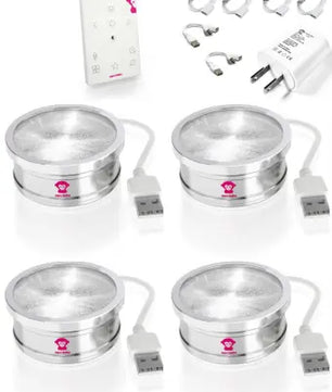 Ape Labs Coin 2+ Set of 4 | 15W RGBaW Uplights, Effect Lights, USB Powered