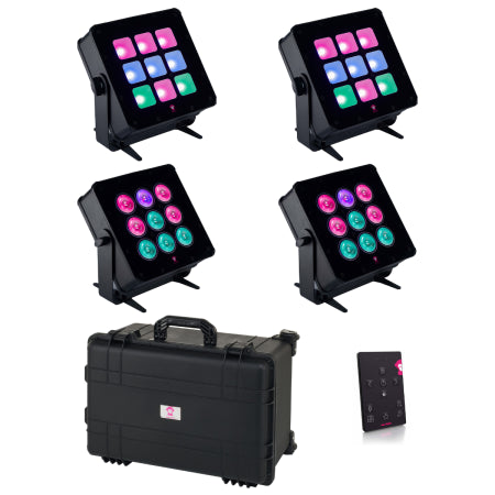 Ape Labs Marvel Pix Spot/Wash TourBox | IP65, 162W RGBLwWcW Battery Pixel Wash w/ 2x 15° and 2x 150° Optics & CRMX