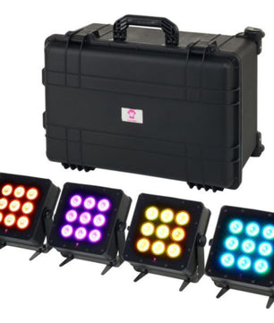 Ape Labs Marvel Pix TourBox | Set of 4 Battery-Powered IP65 LED Uplights w/ Pixel Control
