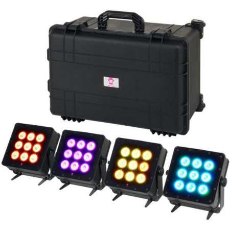 Ape Labs Marvel Pix TourBox | Set of 4 Battery-Powered IP65 LED Uplights w/ Pixel Control