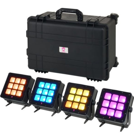 Ape Labs Marvel Pix Wash TourBox | 4x Lights, Case, Remote - IP65, Pixel, CRMX, 150 Degree (ID: 100476)