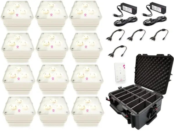 Ape Labs Maxi 2+ ProX Pack Creme | 12x Lights, Remote, Chargers, ABS Case -IP65