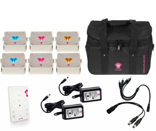 Ape Labs Mini 2+ RoadPack Creme | 6x Lights, Remote, Charger, Bag -IP65 (ID: 8145)