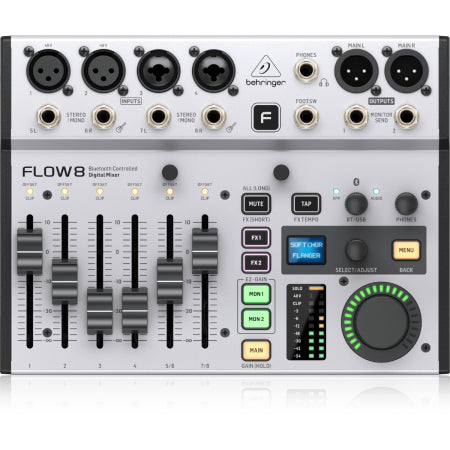 Behringer FLOW 8 | 8 Input Digital Mixer with Bluetooth | App Controlled Mixer with USB Interface