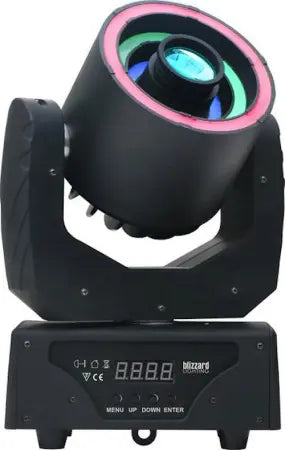 Blizzard Lighting Hypno Spot | 30W LED Spot with RGB Ring FX | 9 Gobos + 9 Colors, Compact Moving Head