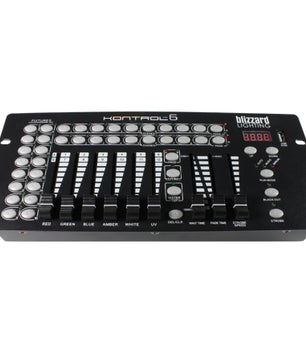 Blizzard Lighting Kontrol 6 | 192-Channel DMX Controller | 18 Chases, USB Backup, and Music Mode