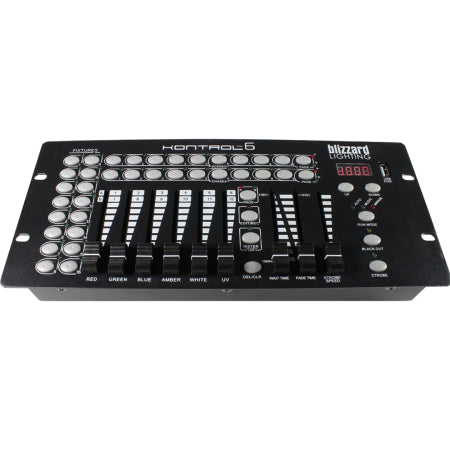 Blizzard Lighting Kontrol 6 | 192-Channel DMX Controller | 18 Chases, USB Backup, and Music Mode