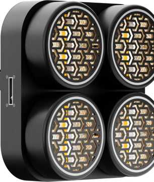 Blizzard Lighting Lux Quadra X4 | 4x50W WW Blinder with RGB Ring | Aura FX + DMX & TRUE1