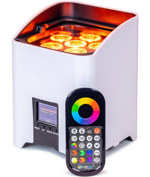 ColorKey MobilePar Pro Hex 6 4-Pack | Wireless Battery Uplights with Case | RGBAW-UV 6x12W LEDs