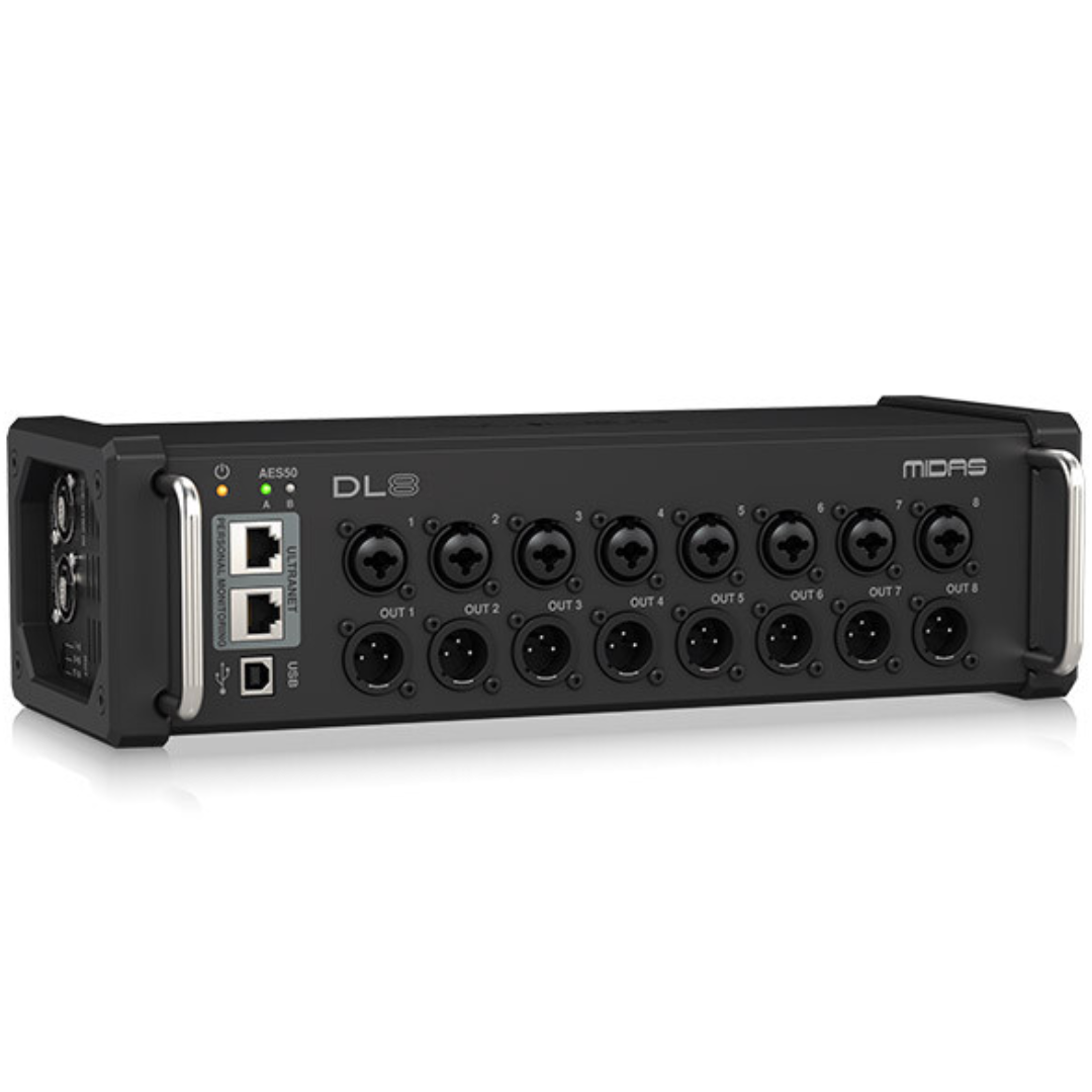 Midas MDS-DL8 | 8-In / 8-Out PoE Stagebox | ULTRANET & Dual AES50 Ports
