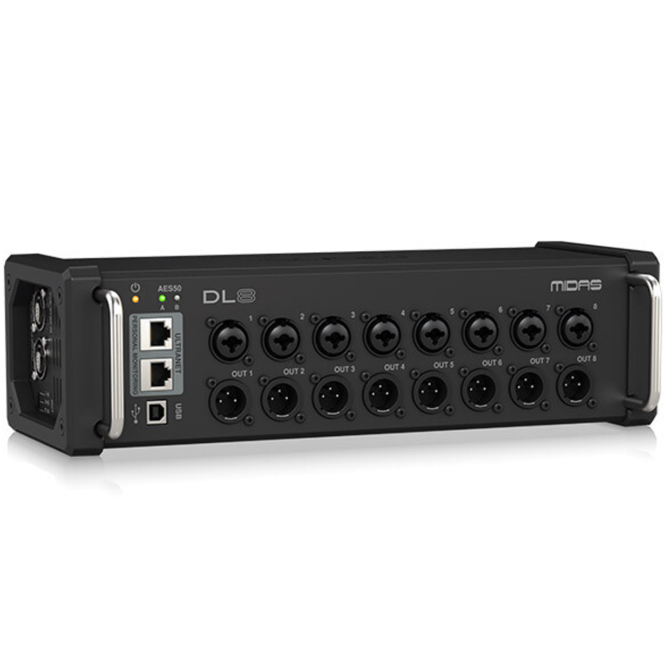 Midas MDS-DL8 | 8-In / 8-Out PoE Stagebox | ULTRANET & Dual AES50 Ports