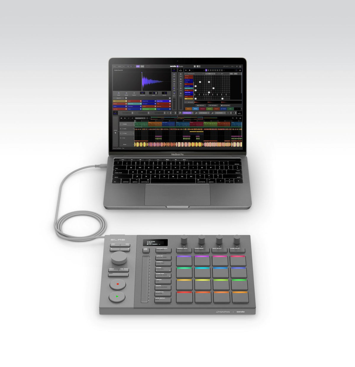 AlphaTheta Slab | Serato Studio MIDI Controller | OLED, Touch Strip & RGB Pads