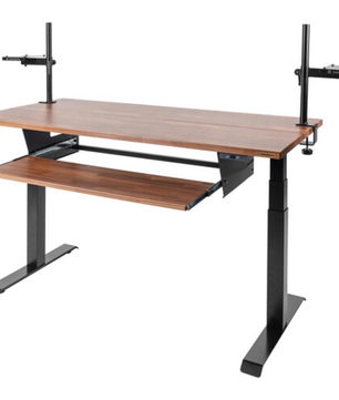 Wavebone Starship Wood | Height Adjustable Studio Desk | Standing Workstation with Keyboard Tray