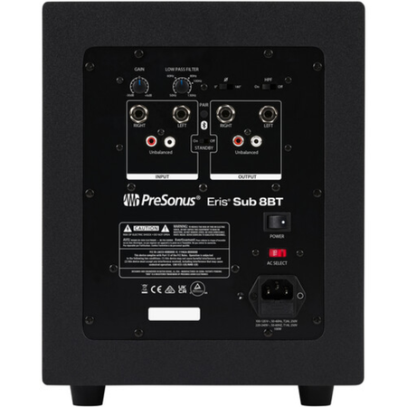 PreSonus Eris Sub 8BT | 8in Active Studio Subwoofer | Bluetooth Input with 50W Class AB Power