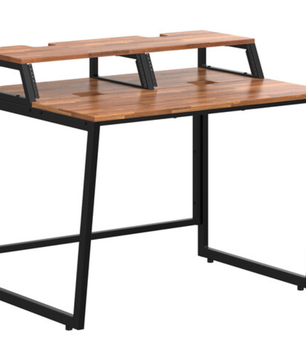 Wavebone Star Rover Studio Desk Wood | Two-Tier Studio Workstation | 6U Rack Space for 49 to 61 Key Keyboards