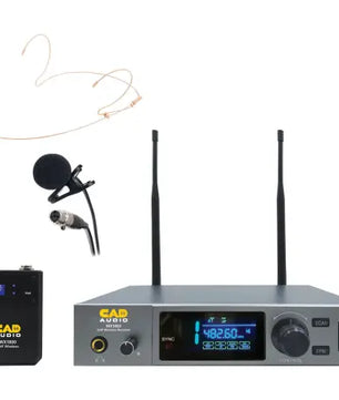 CAD WX1800BP | Bodypack UHF Wireless System w/ Lavalier, Headset & Instrument Cable | 394ft Range, 100 Channels