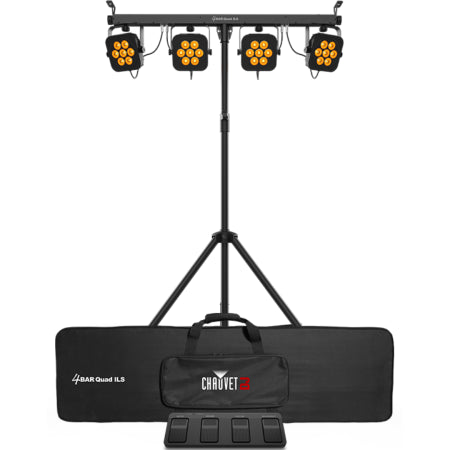 Chauvet DJ 4Bar Quad ILS | RGBA LED Wash System with Footswitch | ILS & D-Fi USB Compatible