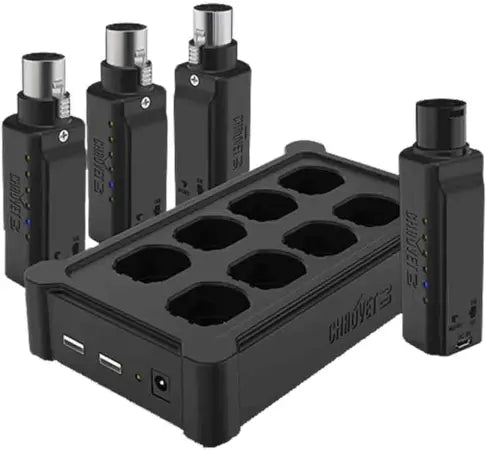 Chauvet DJ D-Fi XLR Pack | Wireless DMX Transmitter & Receivers | Includes Multi-Charger
