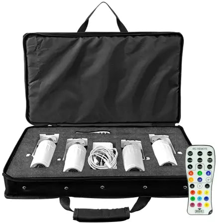 Chauvet DJ EZPin Pack 4 | 4 Battery LED Pin Spots with Remote | Magnetic Mount & Carry Bag