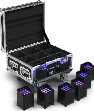 Chauvet DJ Freedom Flex H9 IP X6 | 100% Wireless Hex LED Uplight Kit | IP54 Outdoor-Ready with Charging Case