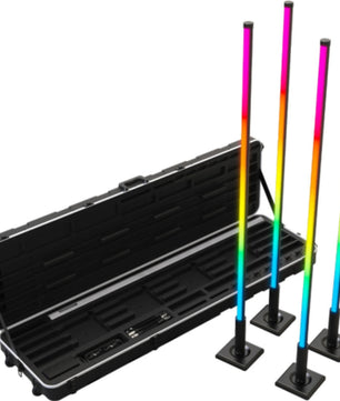 Chauvet DJ Freedom Flex Stick X4 | Wireless RGB+WW LED Sticks | Removable Batteries + DMX & Case