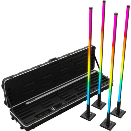 Chauvet DJ Freedom Flex Stick X4 | Wireless RGB+WW LED Sticks | Removable Batteries + DMX & Case