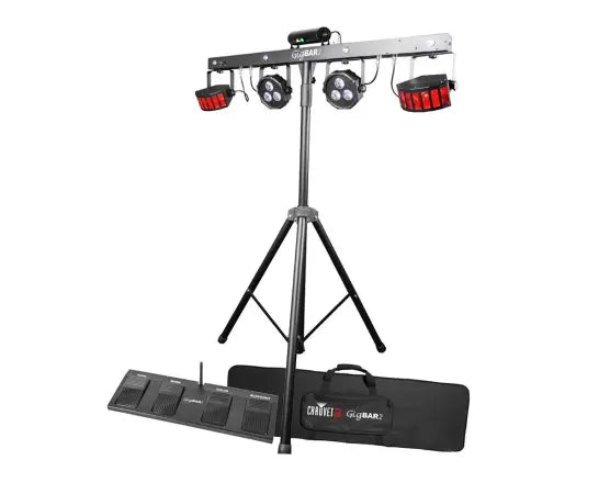Chauvet DJ GigBAR 2 | 4-in-1 LED Lighting System with UV & Laser | Includes Tripod, Footswitch & Bags