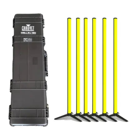 Chauvet Pro WELL STX180 (6-Pack) | Battery-Powered RGB LED Tubes | IP65 Wireless Uplighting Kit